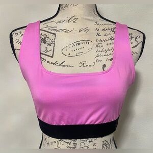 🍂 PINK Victoria's Secret Pink and Black Sports Bra EUC